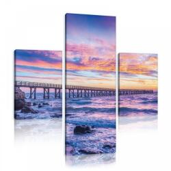 Consalnet Vászonkép 3 darabos, Tengerpart és móló 130x80 cm méretben (C5-10514S16)