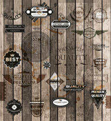 Dimex VINTAGE LABELS fotótapéta, poszter, vlies alapanyag, 225x250 cm (MS-3-0262)