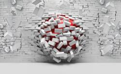 Consalnet Kitörő téglafal poszter, fotótapéta Vlies (254 x 184 cm) (C1-3005V4)