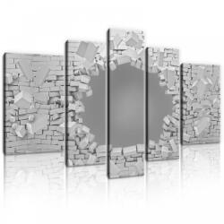 Consalnet Vászonkép, 5 darabos, Kitörő téglafal 170x100 cm méretben (C5-20148S4A)