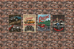 Dimex Vlies Fotótapéta - Cars vintage posters - 375x250 cm (MS-5-2069)