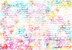 Consalnet Színes téglafal poszter, fotótapéta, Vlies (250 x 175 cm) (C1-13042VX5)