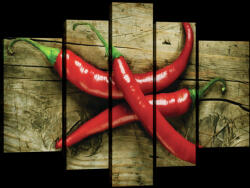Consalnet Vászonkép, 5 darabos, Chili paprika 170x100 cm méretben (C5-20222S4A)