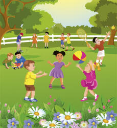 Dimex KIDS IN GARDEN fotótapéta, poszter, vlies alapanyag, 225x250 cm (MS-3-0343)