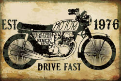 Dimex Vlies Fotótapéta - Retro Motorcycle Poster - 375x250 cm (MS-5-2202)