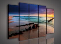 Consalnet Vászonkép, 5 darabos Tengeri naplemente 150x100 cm méretben (C5-422S12)