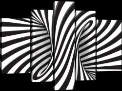 Consalnet Vászonkép, 5 darabos, Fekete-fehér 3D 170x100 cm méretben (C5-20191S4A)