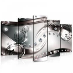 Consalnet Vászonkép 5 darabos, Strasszkővel díszített absztrakt kép 100x60 cm méretben (C5-10205S17)