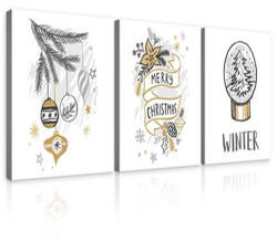 Consalnet Vászonkép 3 darabos, Karácsony, 3 db 25x25 cm méret (C5-13587S13)