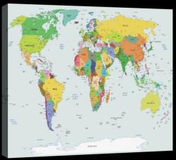 Consalnet Színes világtérkép, vászonkép, 60x40 cm méretben (C5-20263O4)