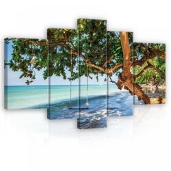 Consalnet Vászonkép, 5 darabos, Hinta a tengernél 170x100 cm méretben (C5-11850S4A)