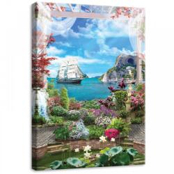 Consalnet Erkélyről kilátás a Tengerre, vászonkép, 50x70 cm méretben (C5-11425O7)