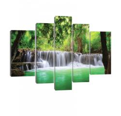 Consalnet Vászonkép, 5 darabos, Erdei vízesések 170x100 cm méretben (C5-20007S4A)