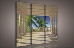 Consalnet Kilátás a pálmafákra, 3 darabos vászonkép, 90x80 cm méretben (C5-861S6)