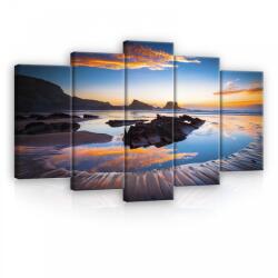 Consalnet Vászonkép 5 darabos, Hegyvidéki öböl a naplementében 100x60 cm méretben (C5-12634S17)
