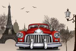 Dimex Vlies Fotótapéta - Retro Car in Paris - 375x250 cm (MS-5-2195)