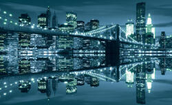 Consalnet Brooklyn-híd éjszaka poszter, fotótapéta (208 x 146 cm) (C1-3023VEXL)