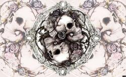 Consalnet Koponyák poszter, fotótapéta Vlies (152, 5 x 104 cm) (C1-977VEL)