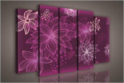 Consalnet Vászonkép, 5 darabos Virág minta 150x100 cm méretben (C5-1111S12)