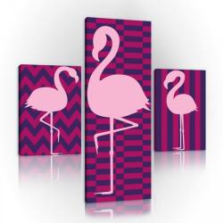Consalnet Vászonkép 3 darabos, Flamingó 130x80 cm méretben (C5-11123S16)