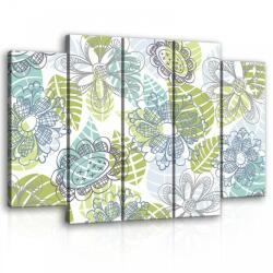Consalnet Vászonkép, 5 darabos Virág minta 150x100 cm méretben (C5-11279S12)