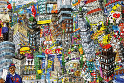 Dimex Vlies Fotótapéta - City cartoon - 375x250 cm (MS-5-1414)