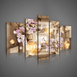 Consalnet Vászonkép, 5 darabos, Alagút gömbökkel és virágokkal 170x100 cm méretben (C5-2348S4A)