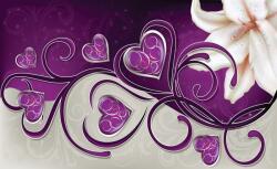 Consalnet Liliom és szívek poszter, fotótapéta, Vlies (104 x 70, 5 cm) (C1-703VEM)