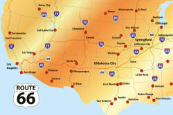 Dimex Vlies Fotótapéta - Gold Map of Route 66 - 375x250 cm (MS-5-1507)