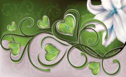 Consalnet Liliom és szívek poszter, fotótapéta Vlies (312 x 219 cm) (C1-705VEXXL)