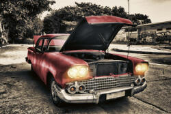 Dimex Vlies Fotótapéta - Old red car - 375x250 cm (MS-5-2752)