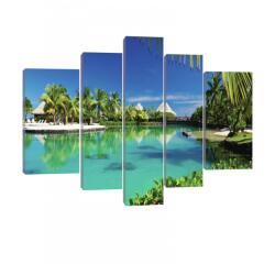 Consalnet Vászonkép, 5 darabos, Sziget 170x100 cm méretben (C5-20061S4A)