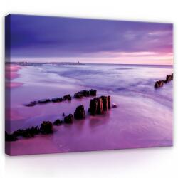 Consalnet Vászonkép, Tengerpart lilában, 60x40 cm méretben (C5-424O4)