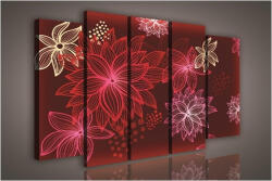 Consalnet Vászonkép, 5 darabos Virág minta 150x100 cm méretben (C5-1112S12)