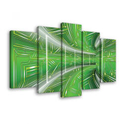 Consalnet Vászonkép 5 darabos, Zöld alagút 100x60 cm méretben (C5-10074S17)