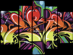 Consalnet Vászonkép, 5 darabos, Graffiti 170x100 cm méretben (C5-20209S4A)