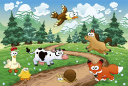 Dimex ANIMALS AND FOREST fotótapéta, poszter, vlies alapanyag, 375x250 cm (MS-5-0340)