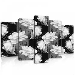 Consalnet Vászonkép 5 darabos, Rózsák fekete-fehérben 100x60 cm méretben (C5-10030S17)