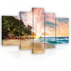 Consalnet Vászonkép, 5 darabos, Napsütéses tengerpart 170x100 cm méretben (C5-10876S4A)