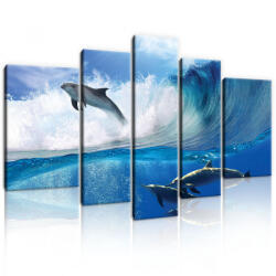 Consalnet Vászonkép, 5 darabos, Delfinek 170x100 cm méretben (C5-20311S4A)