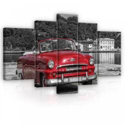 Consalnet Vászonkép, 5 darabos, Piros autó 170x100 cm méretben (C5-11859S4A)