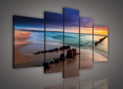 Consalnet Vászonkép, 5 darabos, Tengeri naplemente 170x100 cm méretben (C5-422S4A)