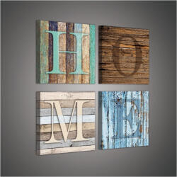 Consalnet Vászonkép 4 darabos, HOME 32x32cm méretben (C5-2013S21)