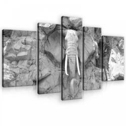 Consalnet Vászonkép, 5 darabos, Kő elefánt 170x100 cm méretben (C5-10116S4A)