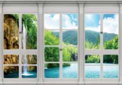 Consalnet Vízesésre néző ablak poszter, fotótapéta (100 x 75 cm) (C1-10642VX2)
