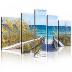 Consalnet Vászonkép, 5 darabos, Út a tengerparton 170x100 cm méretben (C5-20037S4A)