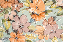 Dimex Vlies Fotótapéta - Floral pattern on blue fabric - 375x250 cm (MS-5-1998)