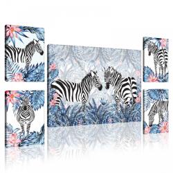 Consalnet Vászonkép, 5 darabos Zebra minta variálható elrendezésben (C5-11155S14)
