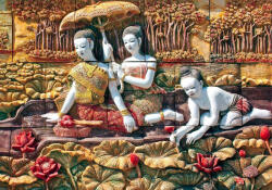 Sverus Fotótapéta Thai Stone Carving on Temple Wall (18989183), 400 x 260 cm (SV-18989183WM-400X260CM)