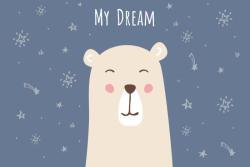 Dimex Vlies Fotótapéta - Bear and stars - 375x250 cm (MS-5-1447)